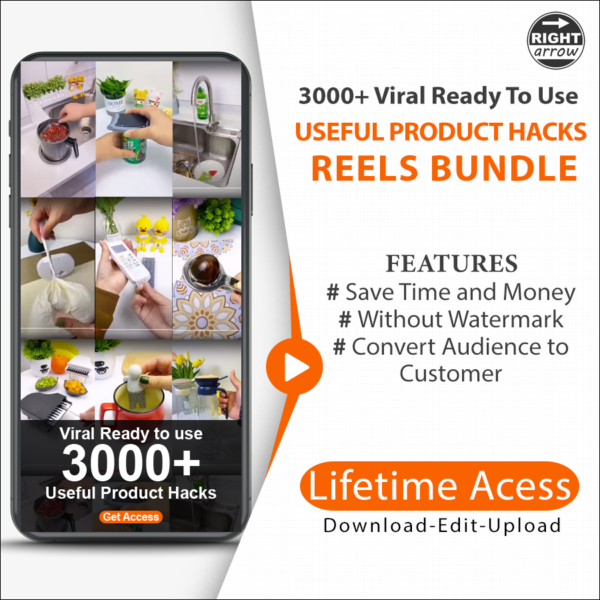 3000+ Useful Product Hacks REELS BUNDLE Download 👉Put your logo👉 Publish